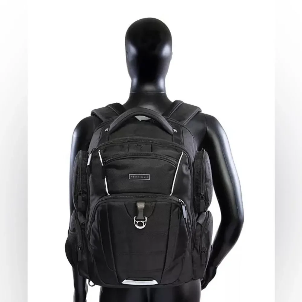 Perry Ellis Black 350 Laptop Backpack- Black travel bag, business bag $160 bag